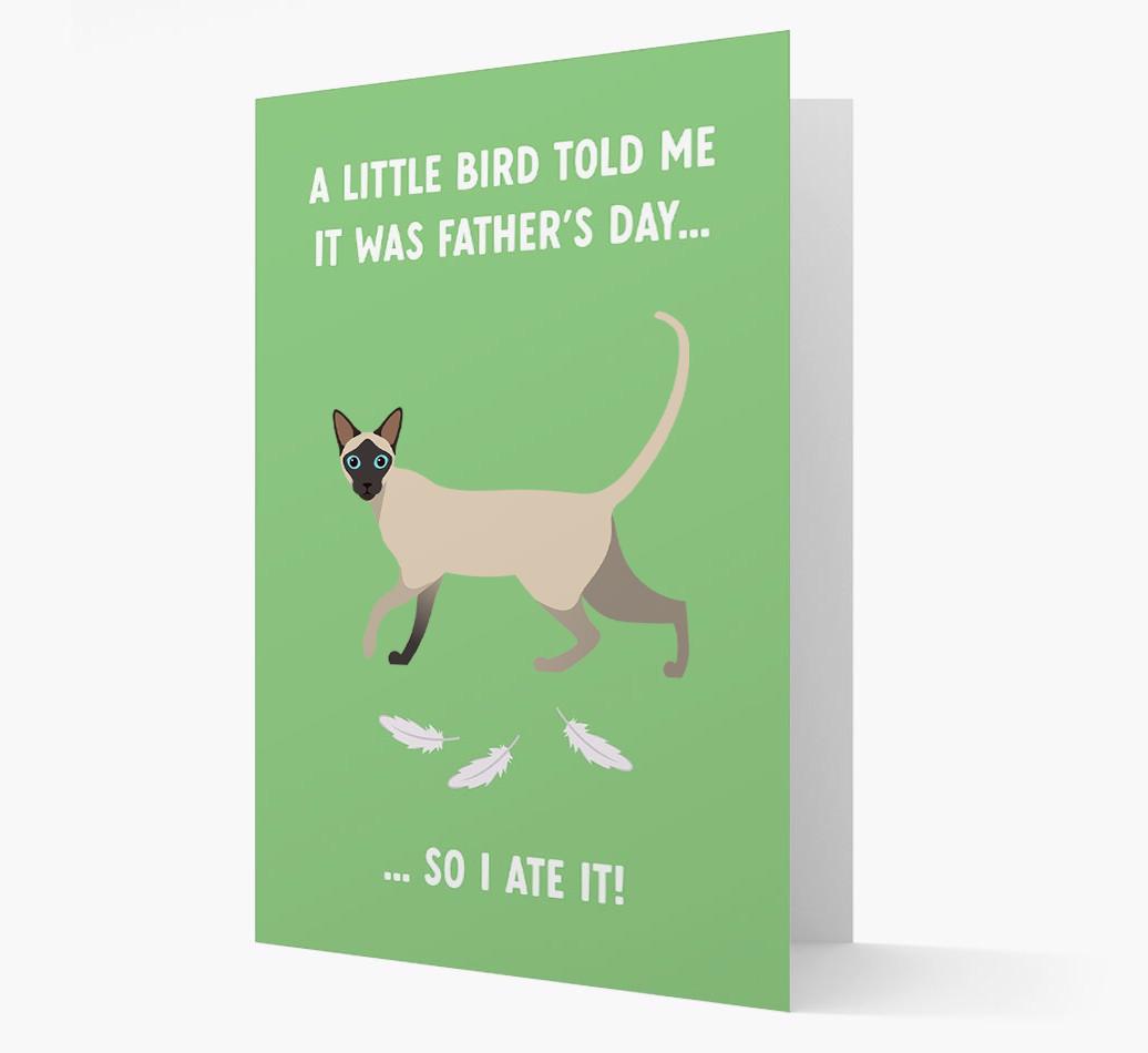 A Little Bird Told Me It Was Father's Day: Personalized {breedCommonName} Card