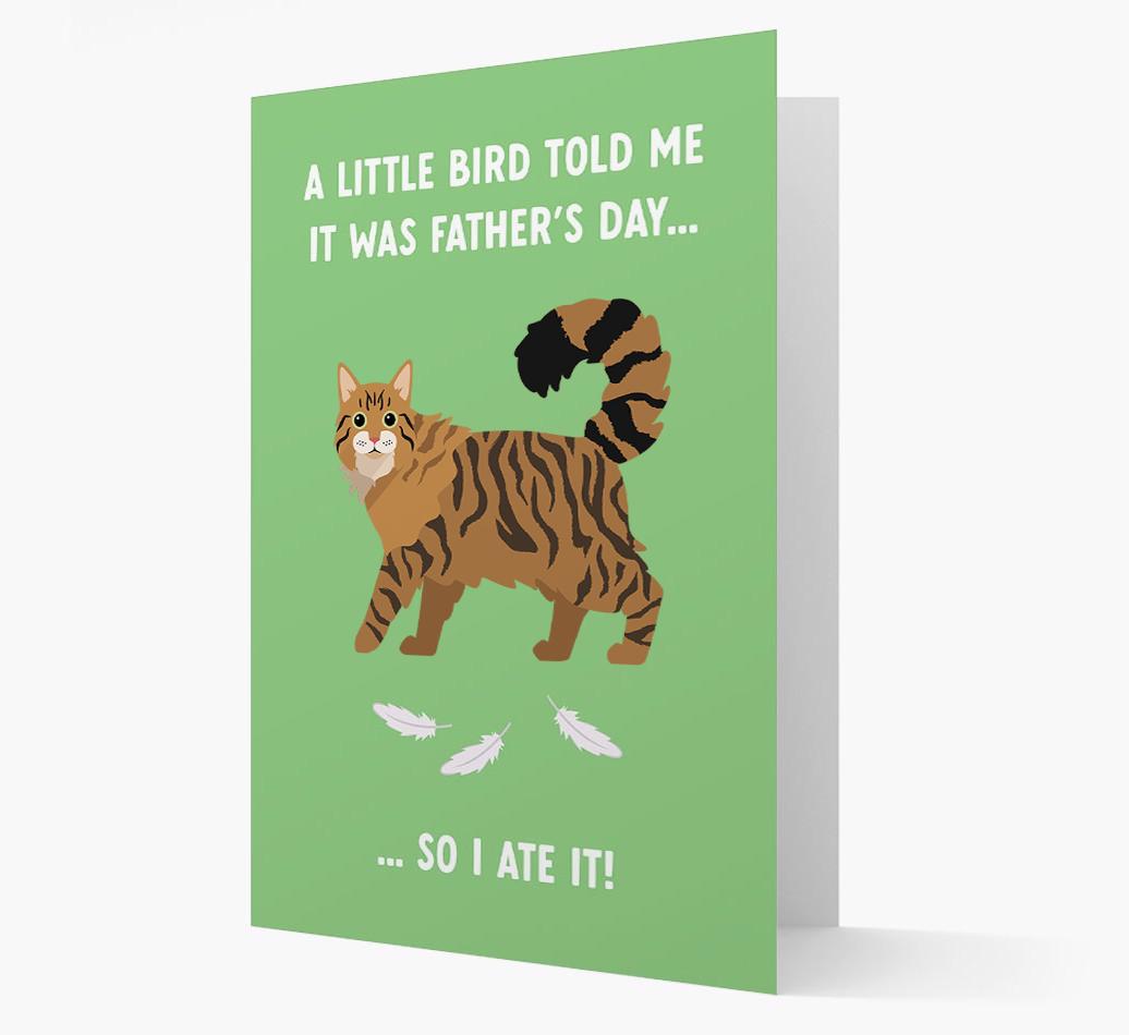 A Little Bird Told Me It Was Father's Day: Personalized {breedCommonName} Card