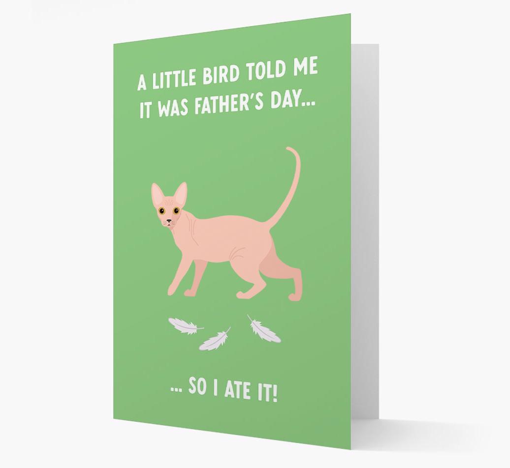 A Little Bird Told Me It Was Father's Day: Personalized {breedCommonName} Card