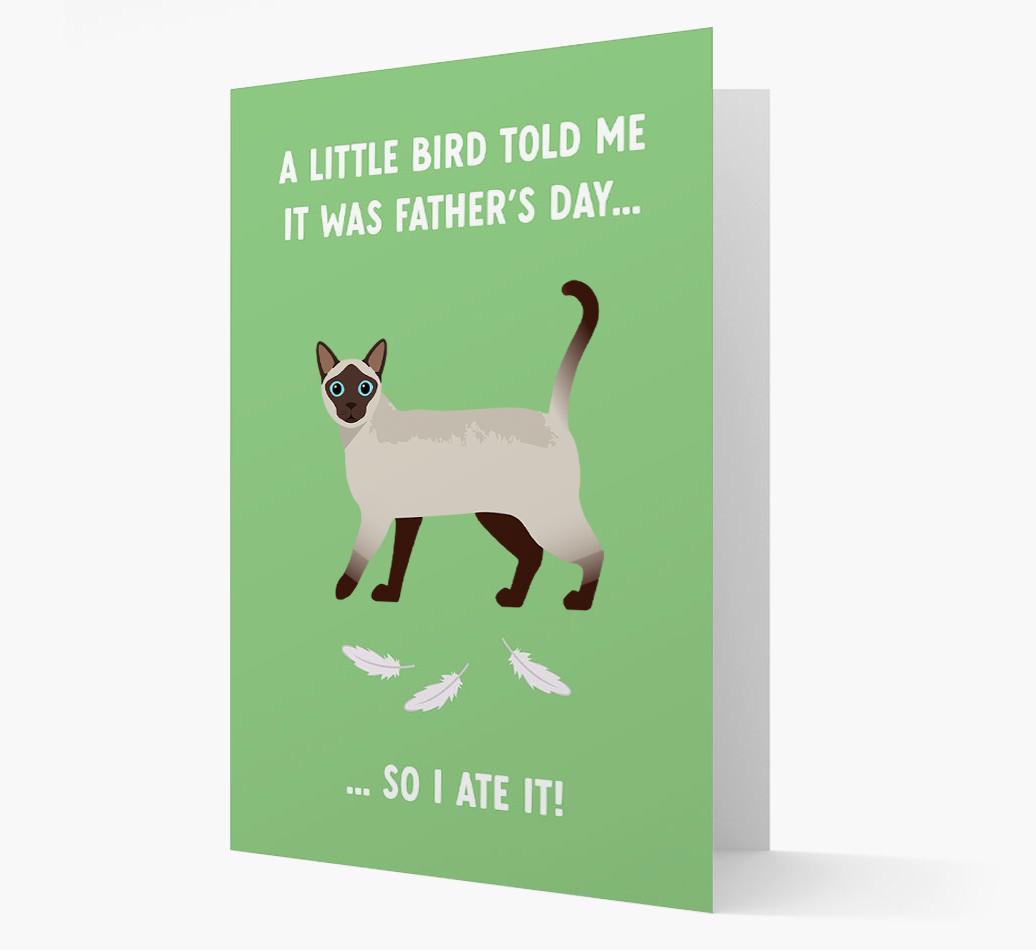 A Little Bird Told Me It Was Father's Day: Personalized {breedCommonName} Card
