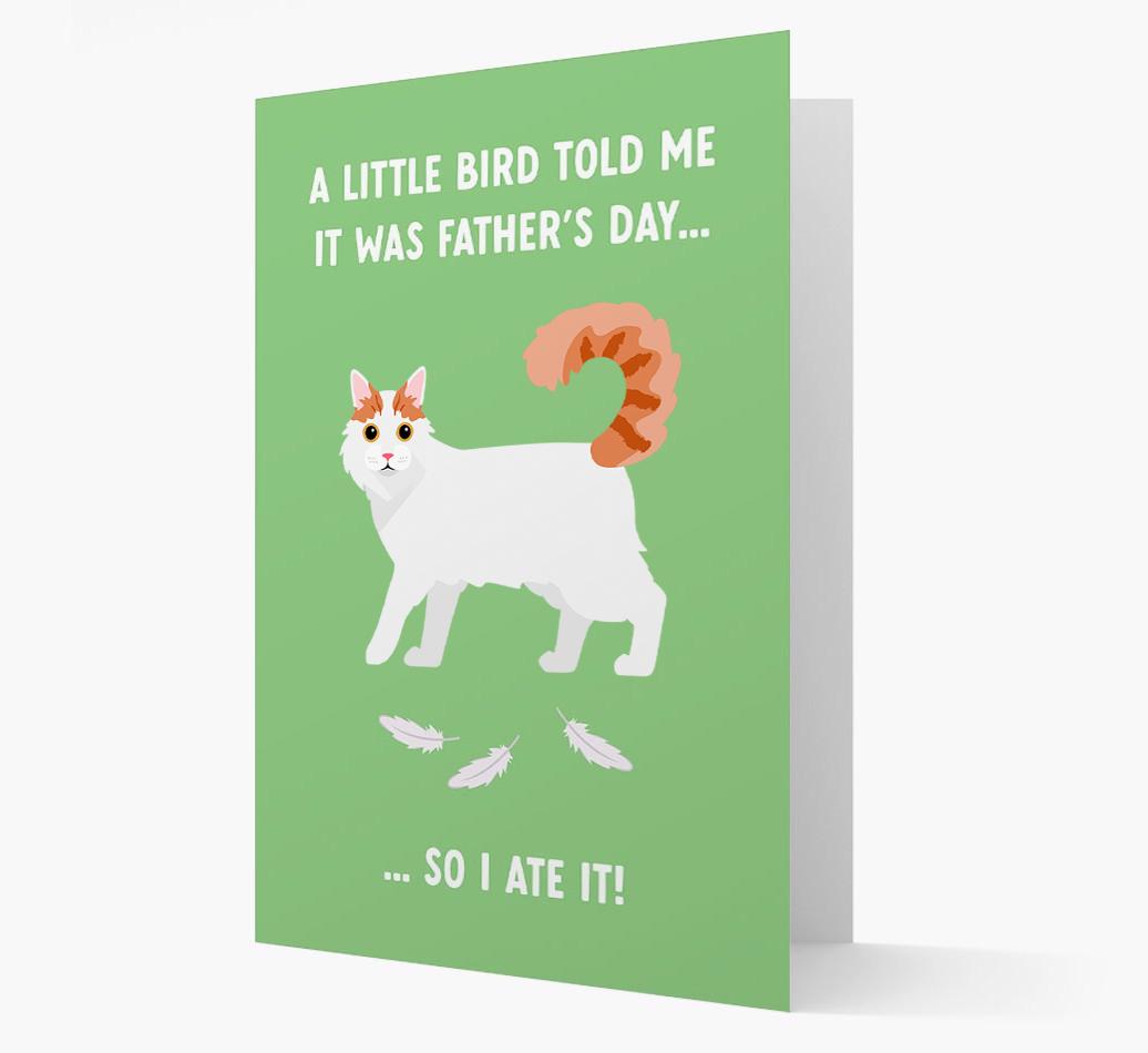 A Little Bird Told Me It Was Father's Day: Personalized {breedCommonName} Card