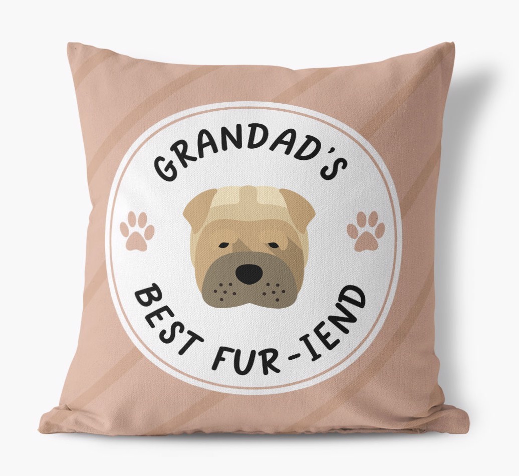 Grandad's Best Fur-iend: Personalised {breedFullName} Cushion