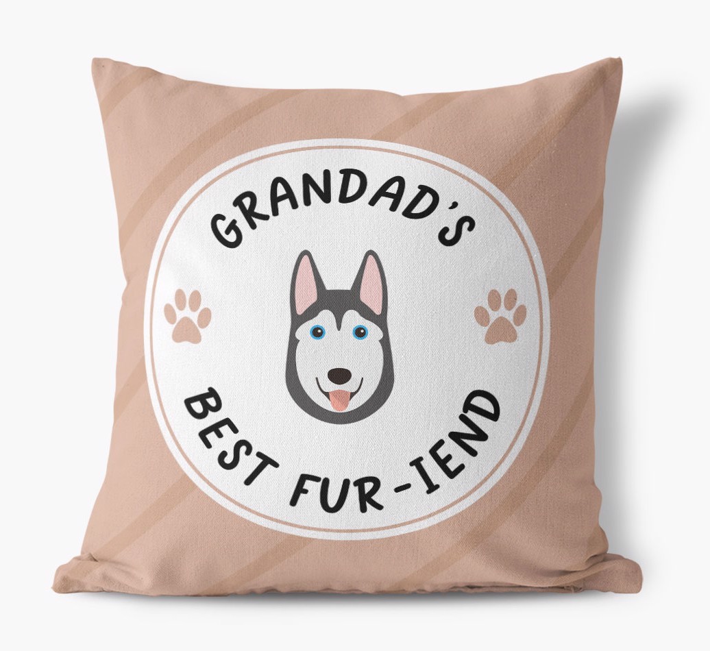 Grandad's Best Fur-iend: Personalised {breedFullName} Cushion