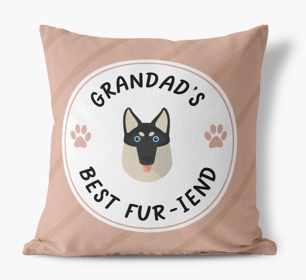 Grandad's Best Fur-iend: Personalised {breedFullName} Cushion