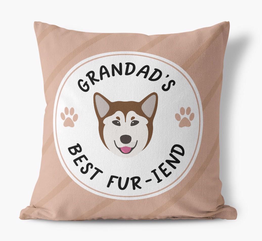 Grandad's Best Fur-iend: Personalised {breedFullName} Cushion
