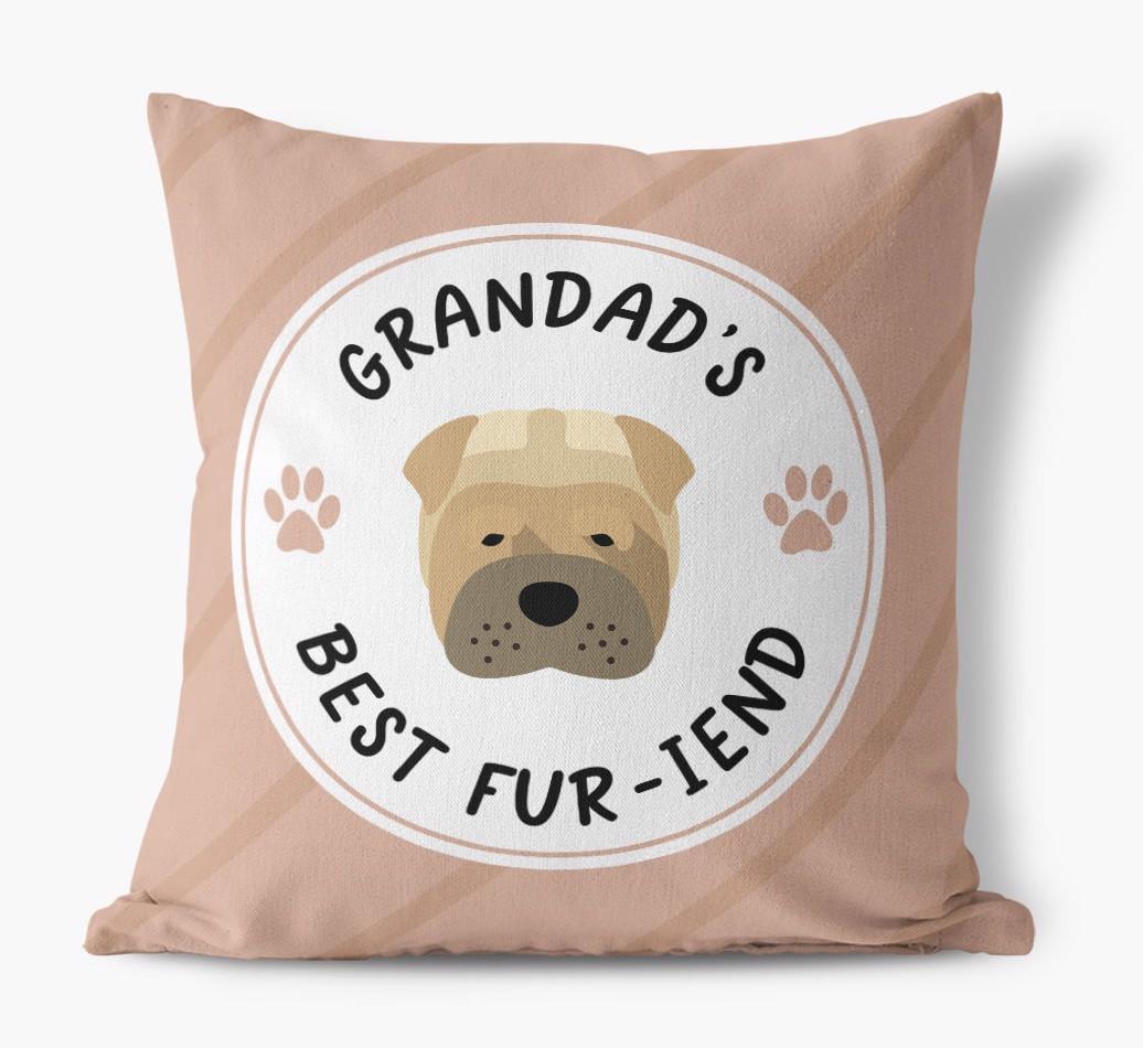 Grandad's Best Fur-iend: Personalised {breedFullName} Cushion