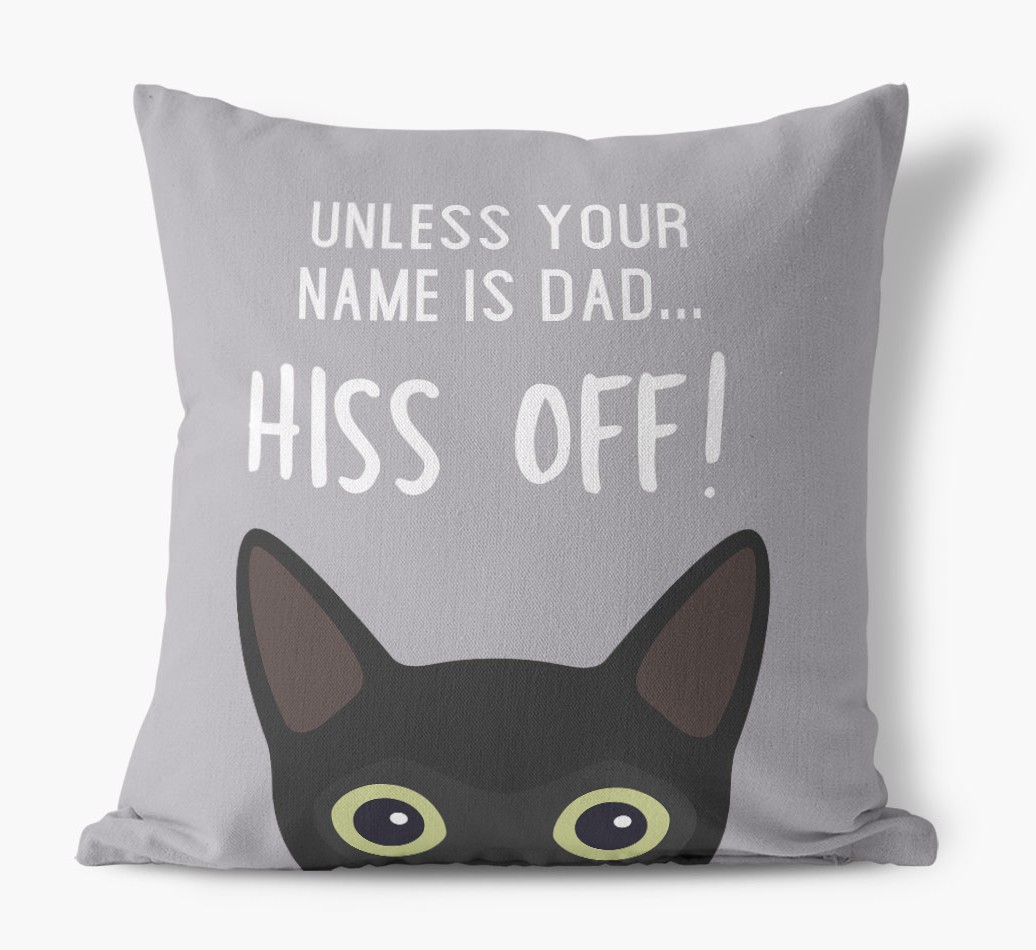 Hiss Off: Personalised {breedCommonName} Cushion
