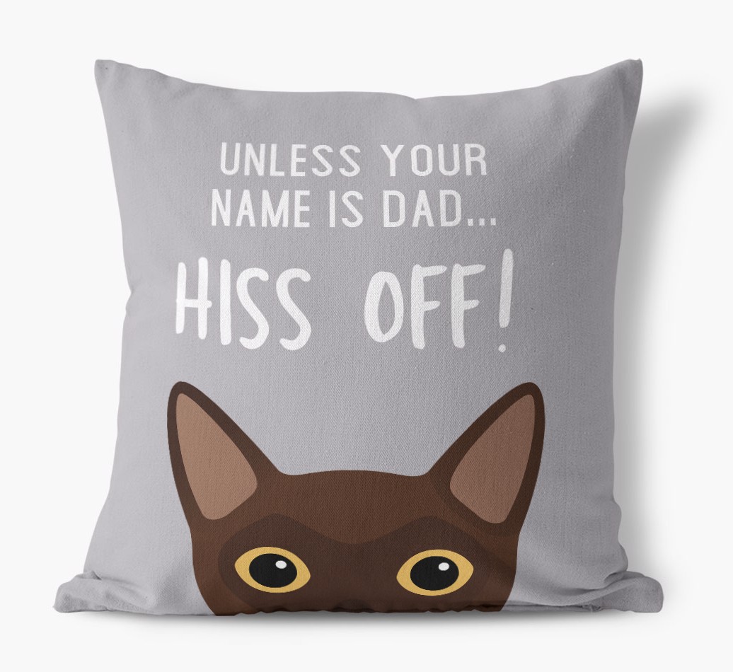 Hiss Off: Personalised {breedCommonName} Cushion