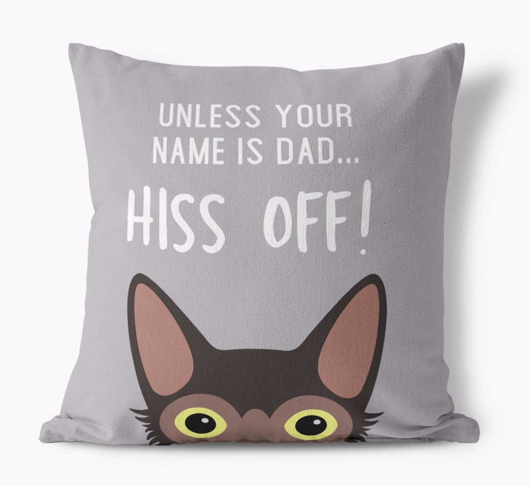 Hiss Off: Personalised {breedCommonName} Cushion