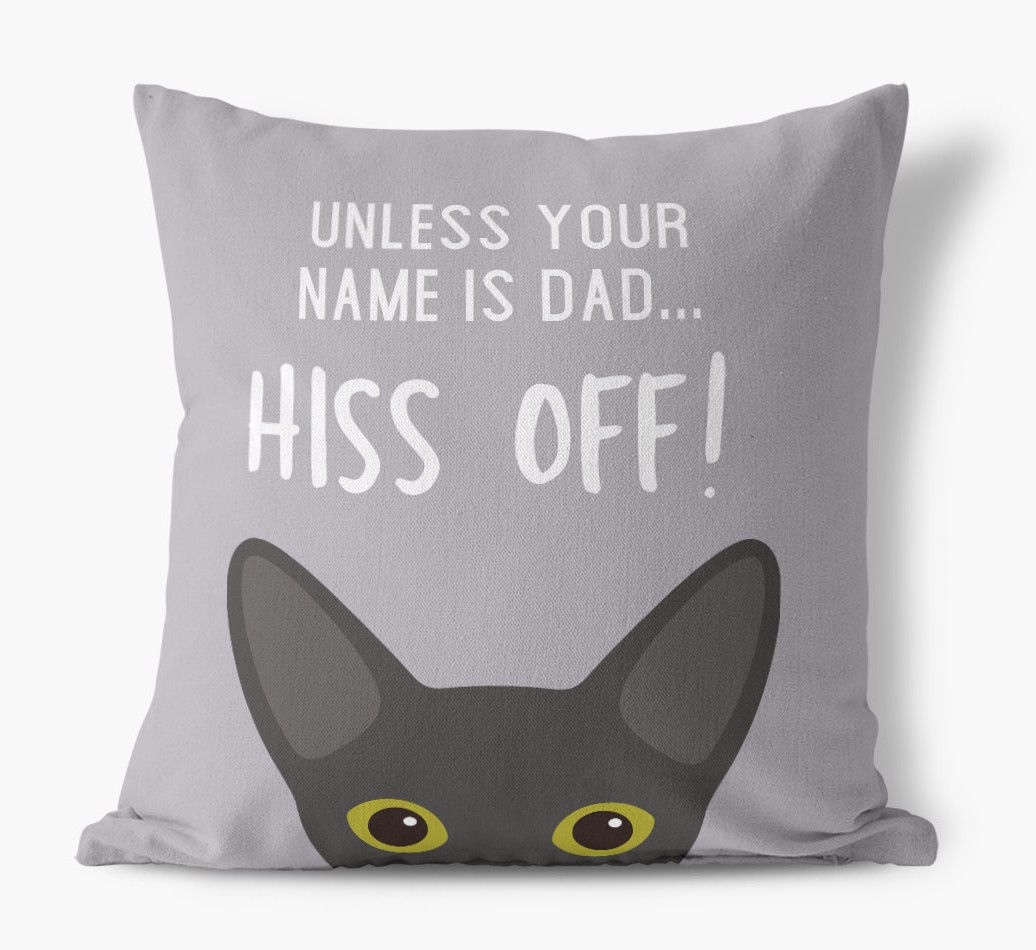 Hiss Off: Personalised {breedCommonName} Cushion