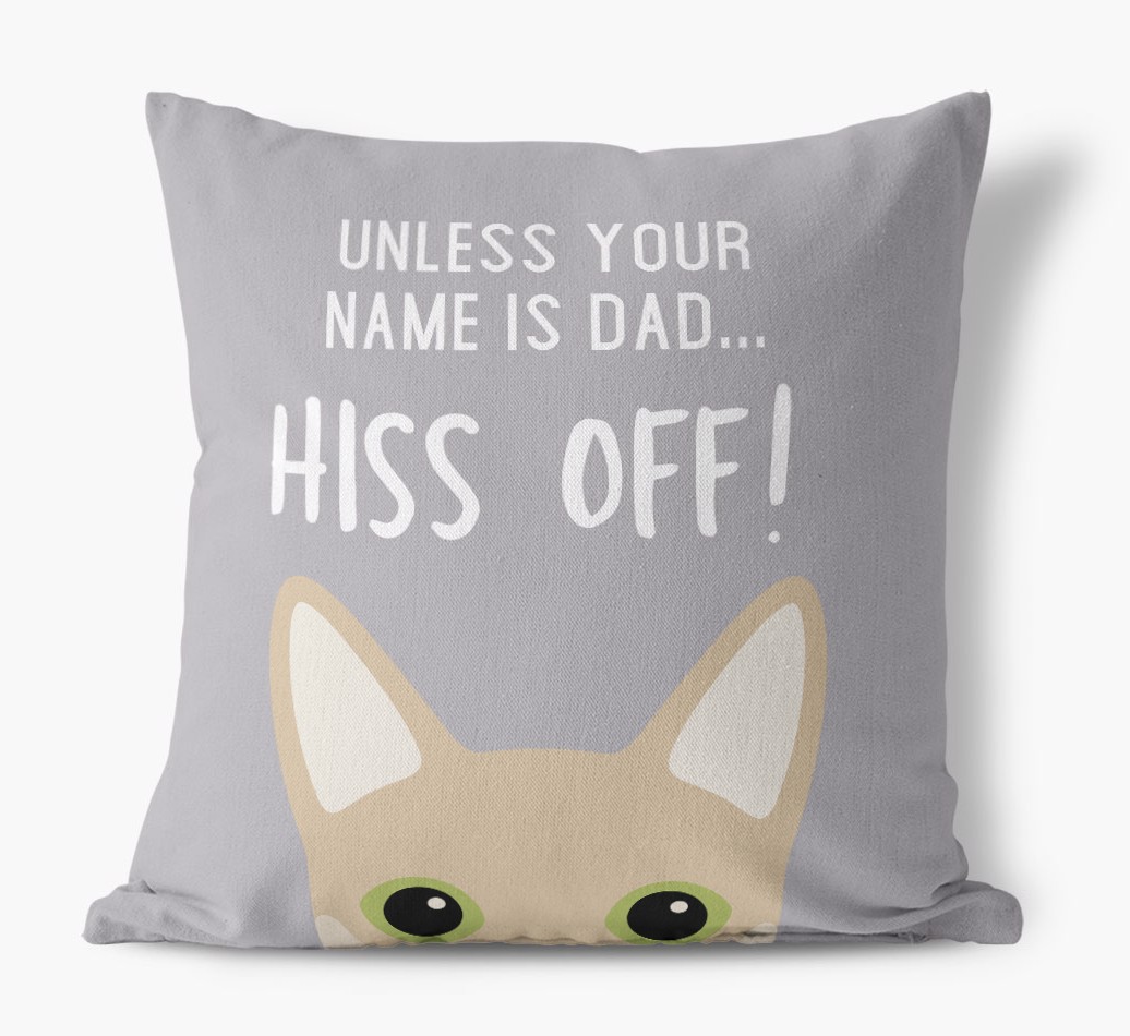 Hiss Off: Personalised {breedCommonName} Cushion