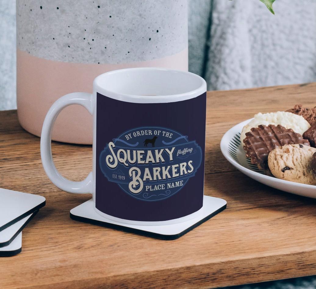 Squeaky Barkers: Personalized {breedCommonName} Mug