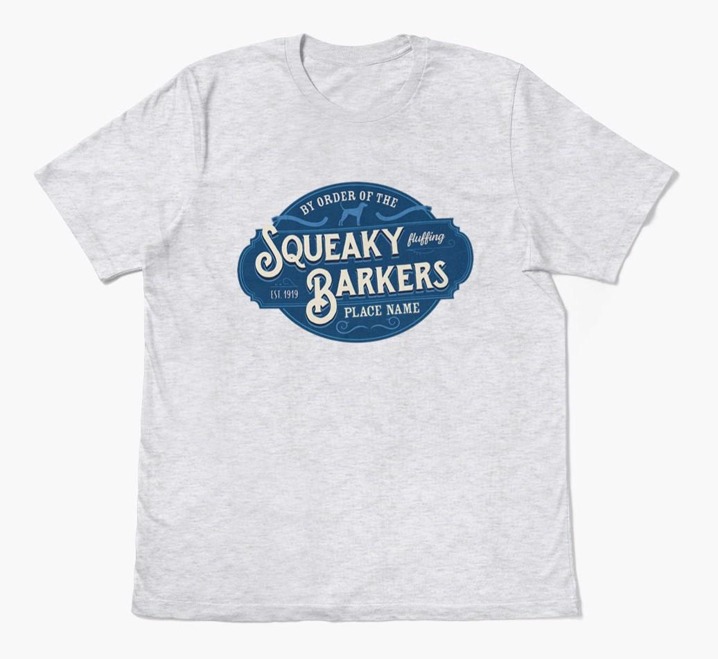 Squeaky Barkers: Personalized {breedFullName} Adult T-Shirt