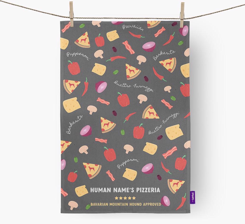 Pizzeria: Personalized {breedFullName} Dish Towel