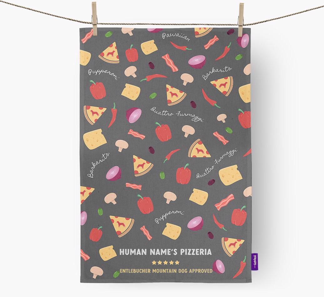 Pizzeria: Personalized {breedFullName} Dish Towel
