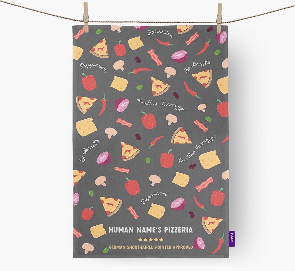 Pizzeria: Personalized {breedFullName} Dish Towel