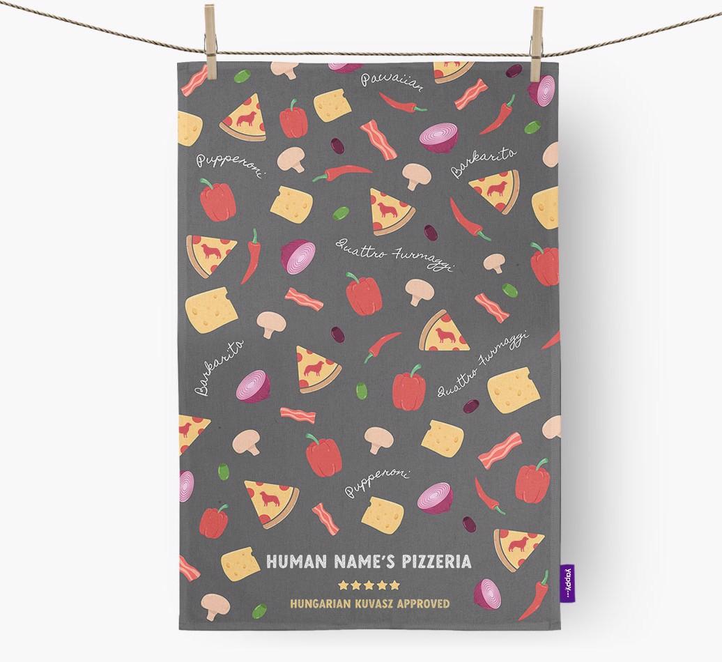 Pizzeria: Personalized {breedFullName} Dish Towel