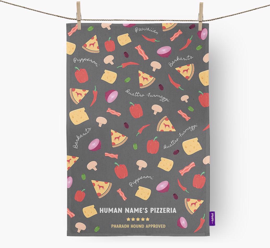 Pizzeria: Personalised {breedFullName} Tea Towel