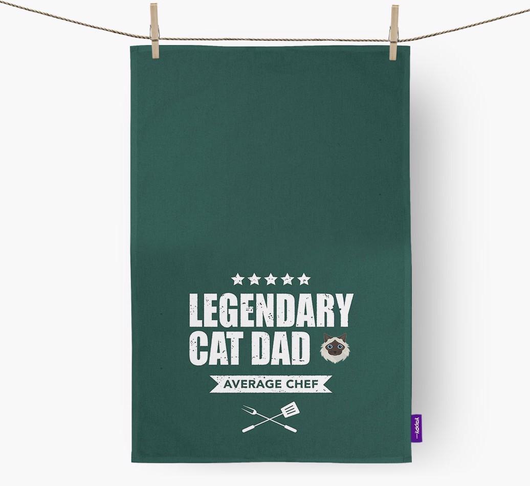 Legendary Cat Dad: Personalised {breedCommonName} Tea Towel