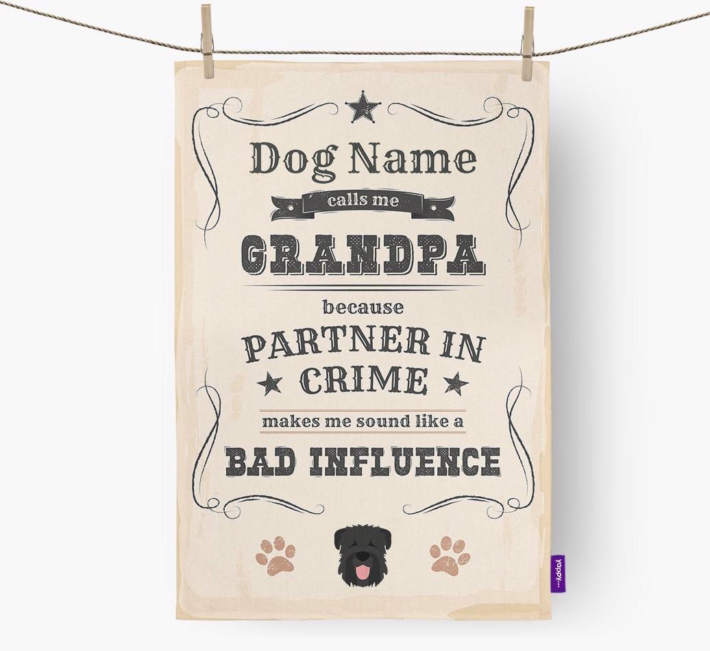 Bad Influence Grandpa: Personalized {breedFullName} Dish Towel