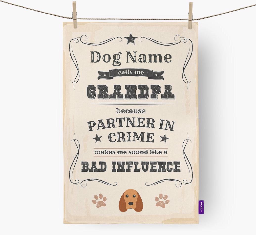 Bad Influence Grandpa: Personalized {breedFullName} Dish Towel