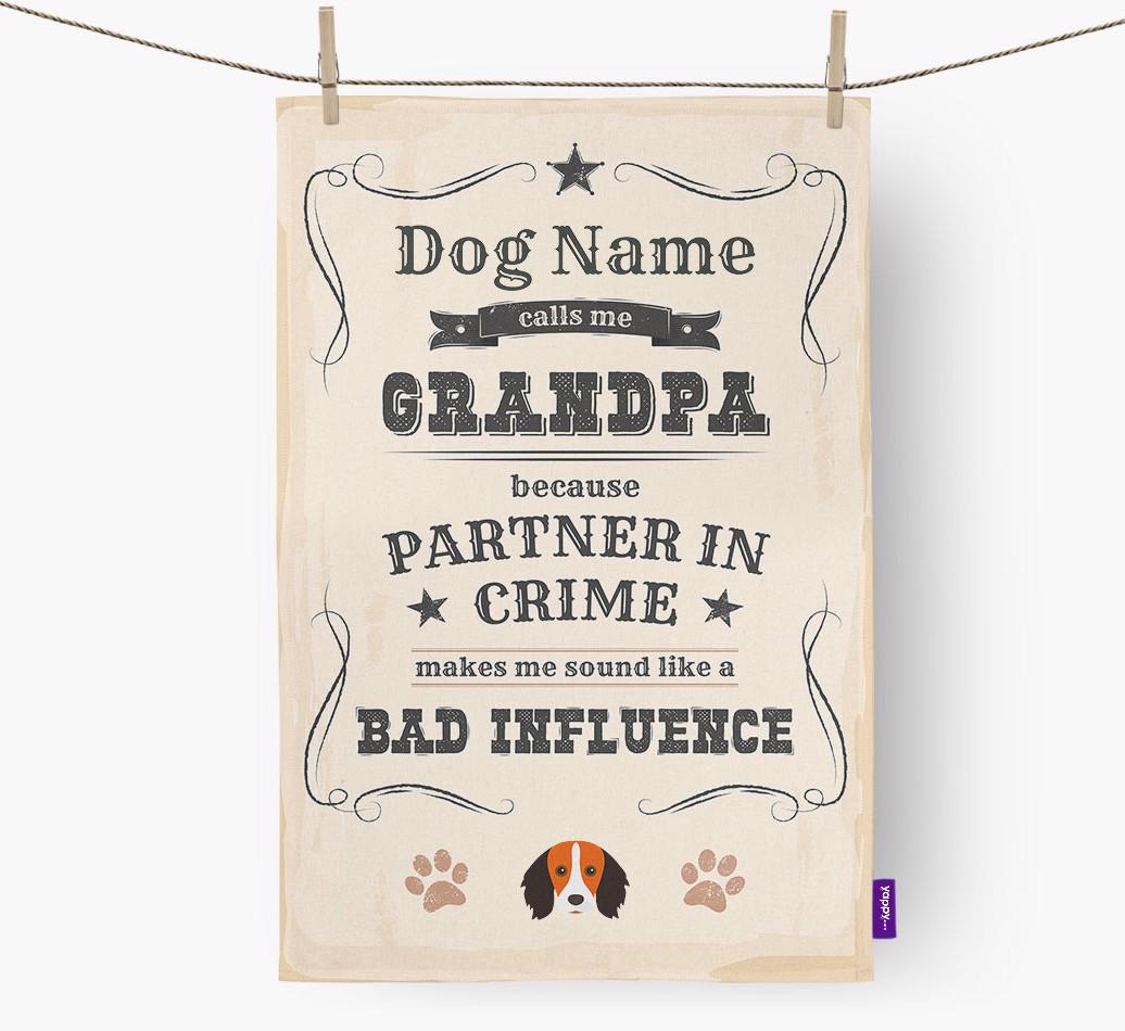 Bad Influence Grandpa: Personalized {breedFullName} Dish Towel