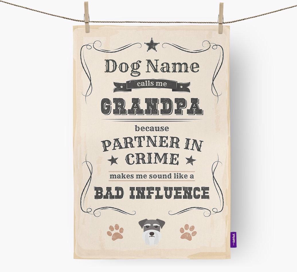 Bad Influence Grandpa: Personalized {breedFullName} Dish Towel