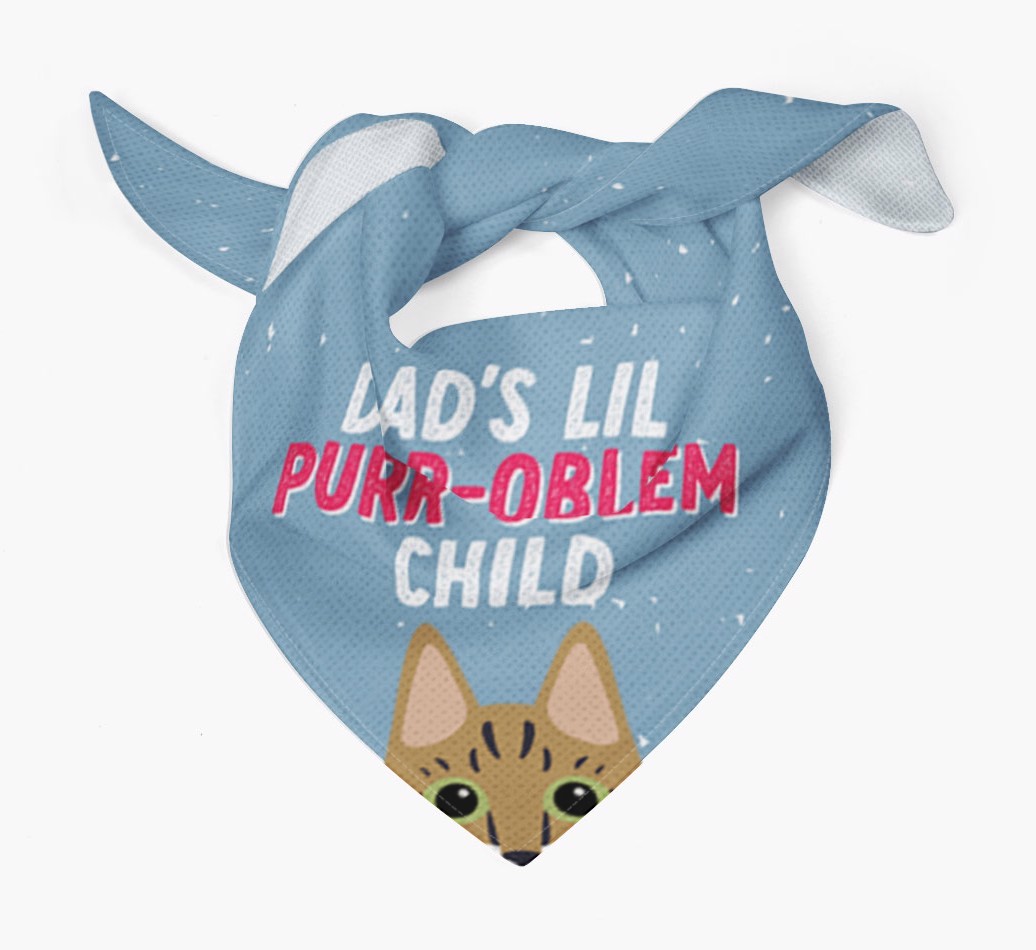 Dad's Purr-oblem Child: Personalised {breedCommonName} Bandana