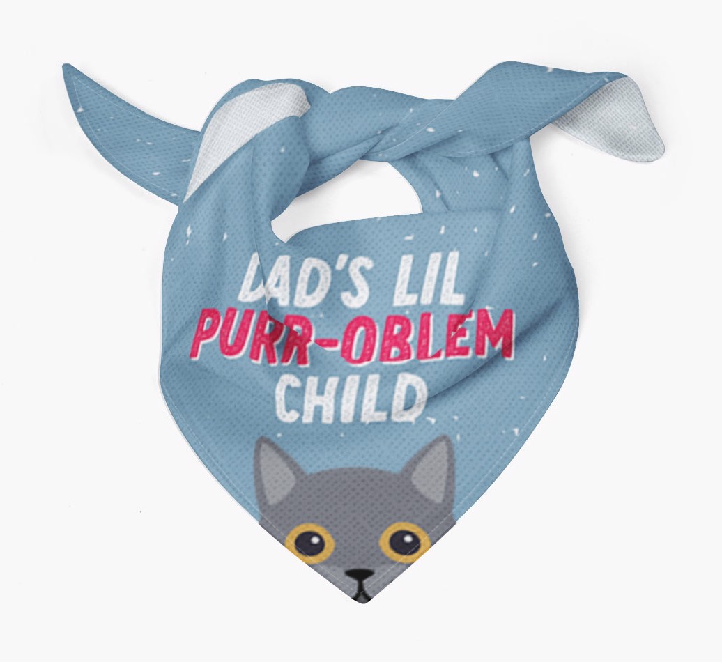 Dad's Purr-oblem Child: Personalised {breedCommonName} Bandana