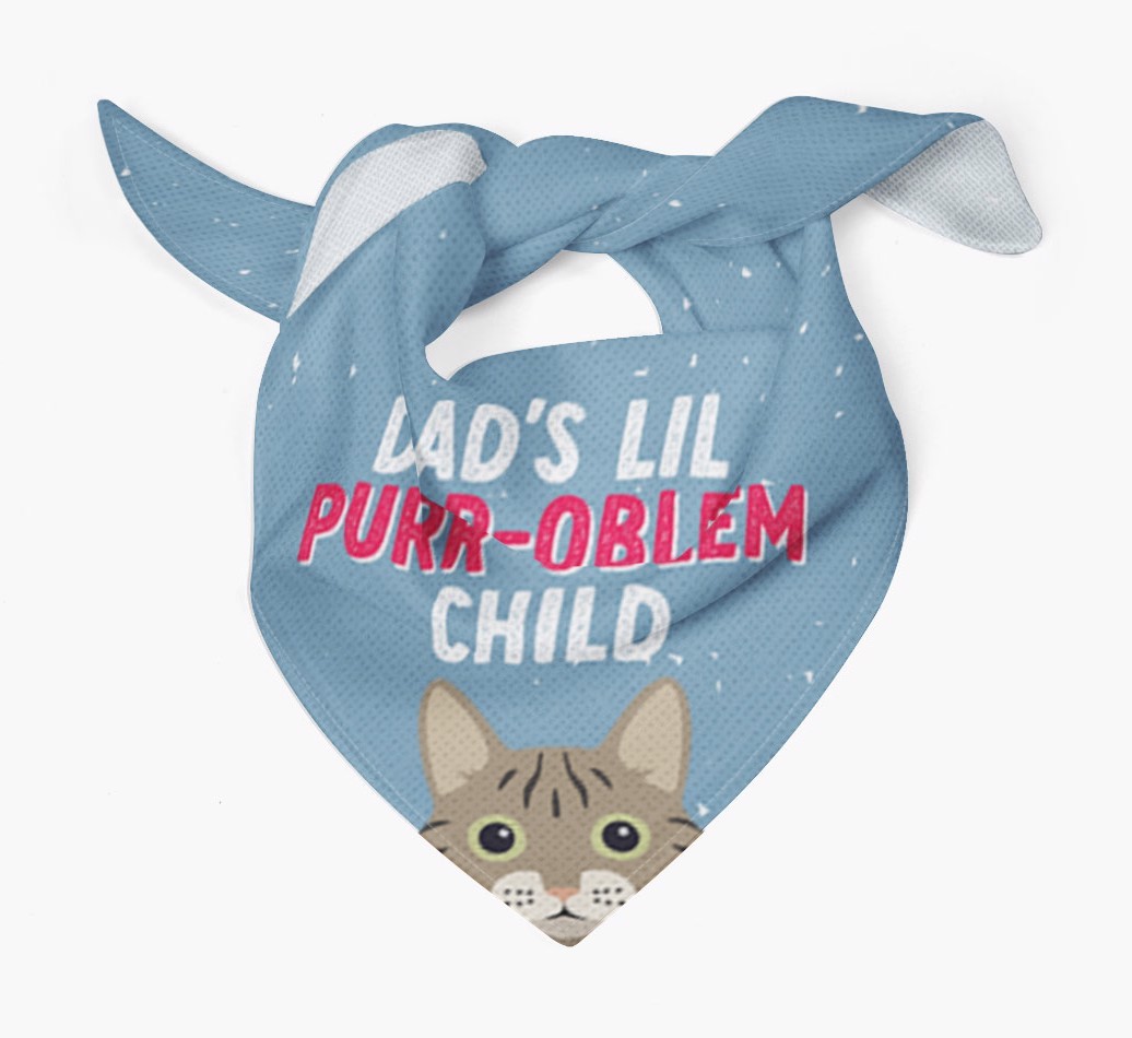 Dad's Purr-oblem Child: Personalised {breedCommonName} Bandana