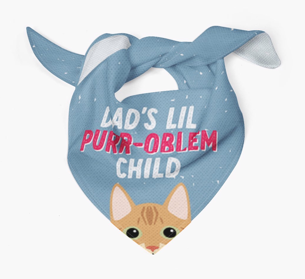 Dad's Purr-oblem Child: Personalised {breedCommonName} Bandana