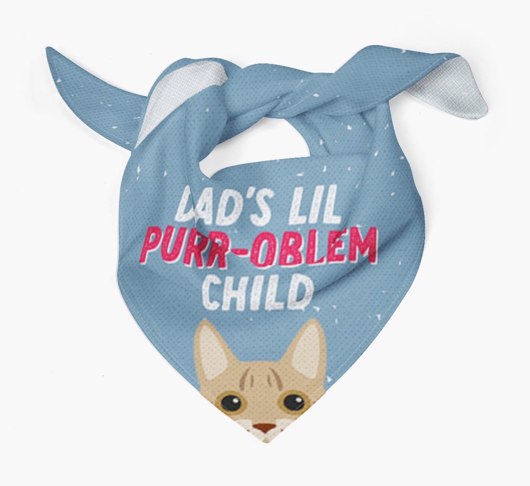 Dad's Purr-oblem Child: Personalised {breedCommonName} Bandana