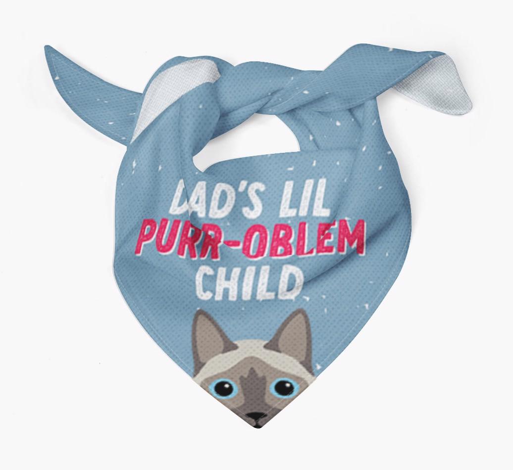 Dad's Purr-oblem Child: Personalised {breedCommonName} Bandana