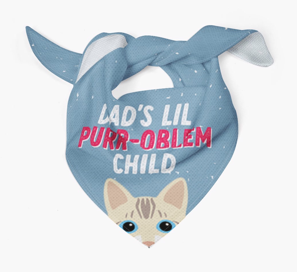Dad's Purr-oblem Child: Personalised {breedCommonName} Bandana