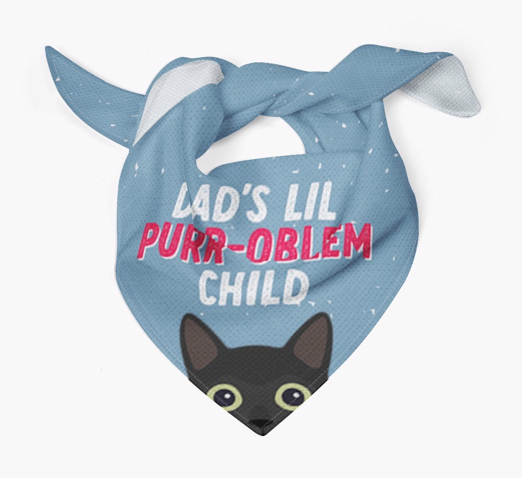Dad's Purr-oblem Child: Personalised {breedCommonName} Bandana