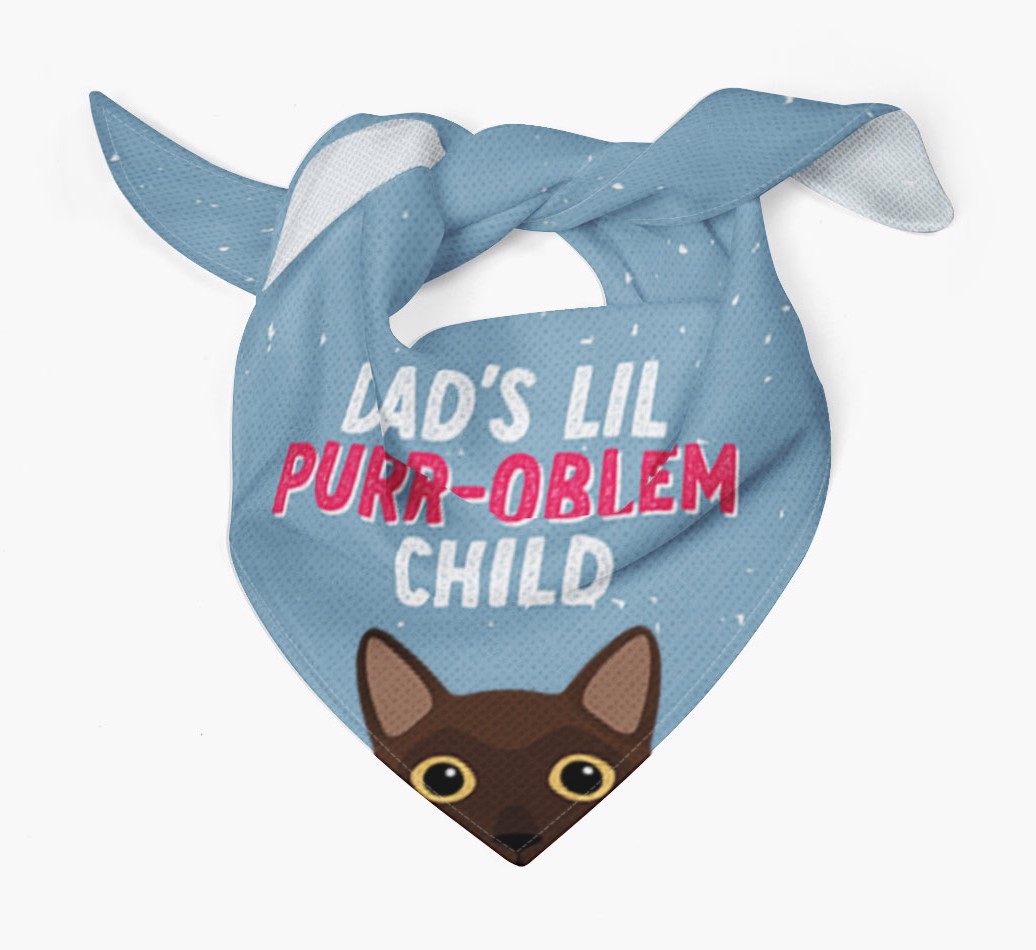 Dad's Purr-oblem Child: Personalised {breedCommonName} Bandana