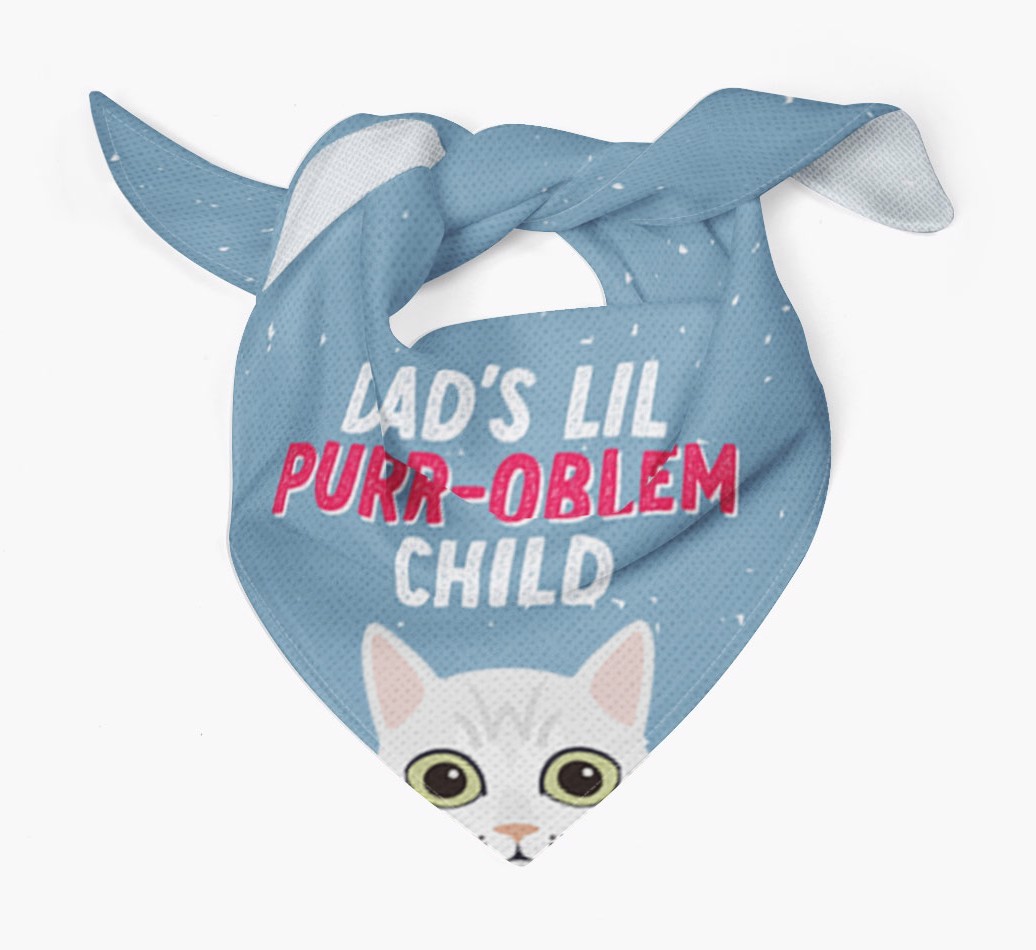 Dad's Purr-oblem Child: Personalised {breedCommonName} Bandana