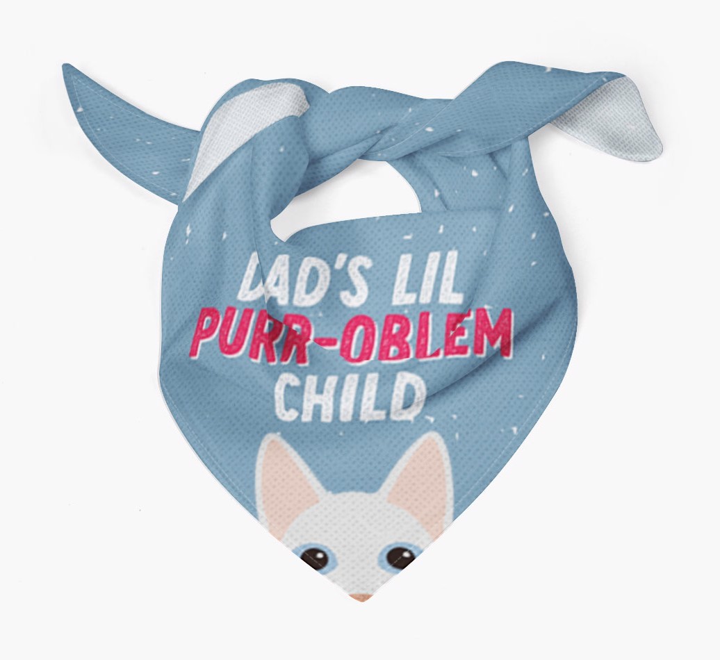 Dad's Purr-oblem Child: Personalised {breedCommonName} Bandana