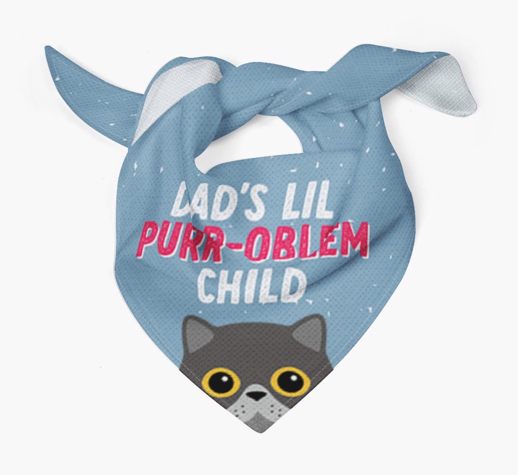 Dad's Purr-oblem Child: Personalised {breedCommonName} Bandana