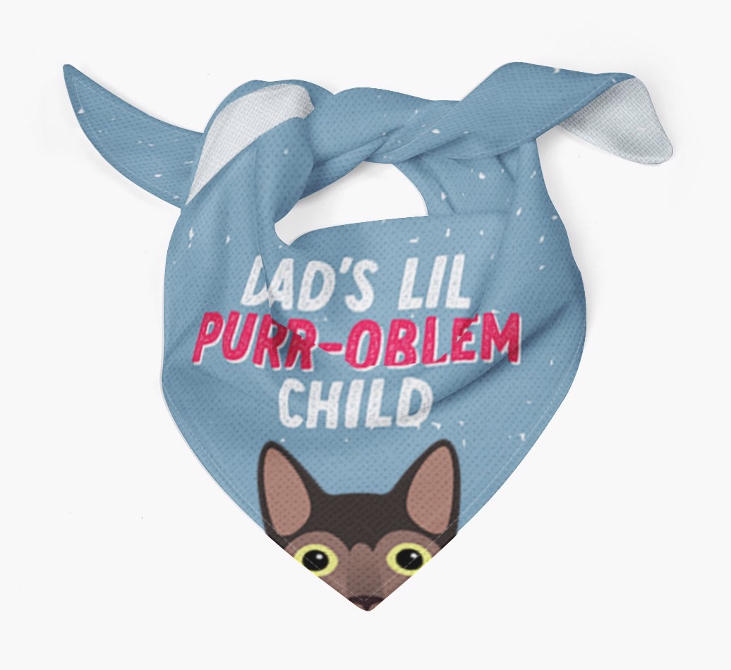 Dad's Purr-oblem Child: Personalised {breedCommonName} Bandana