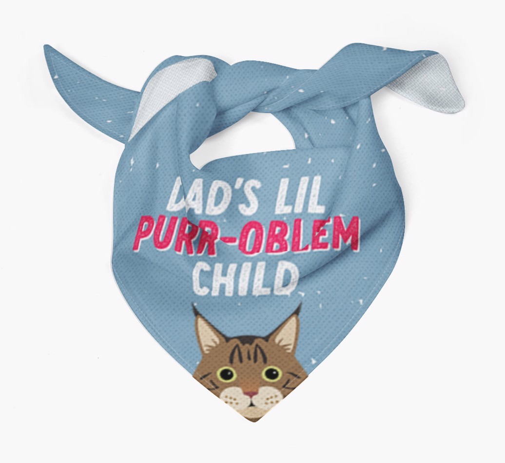 Dad's Purr-oblem Child: Personalised {breedCommonName} Bandana