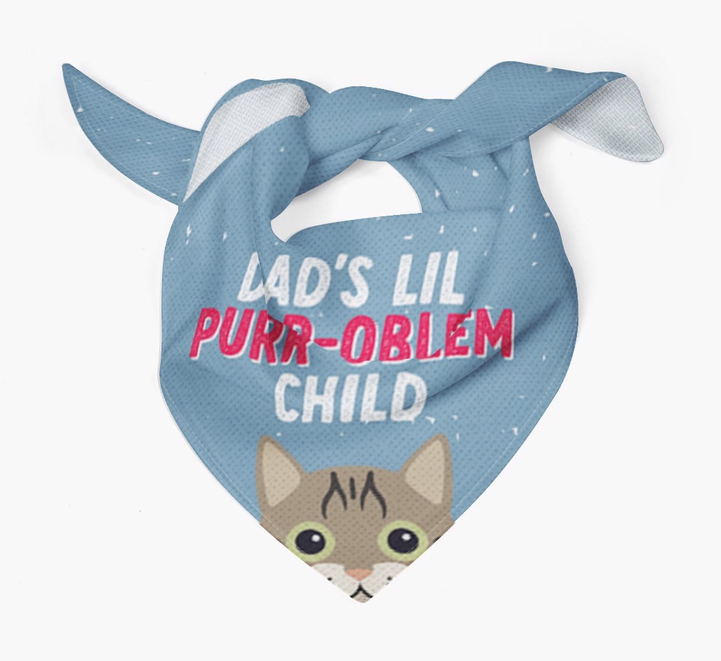 Dad's Purr-oblem Child: Personalised {breedCommonName} Bandana