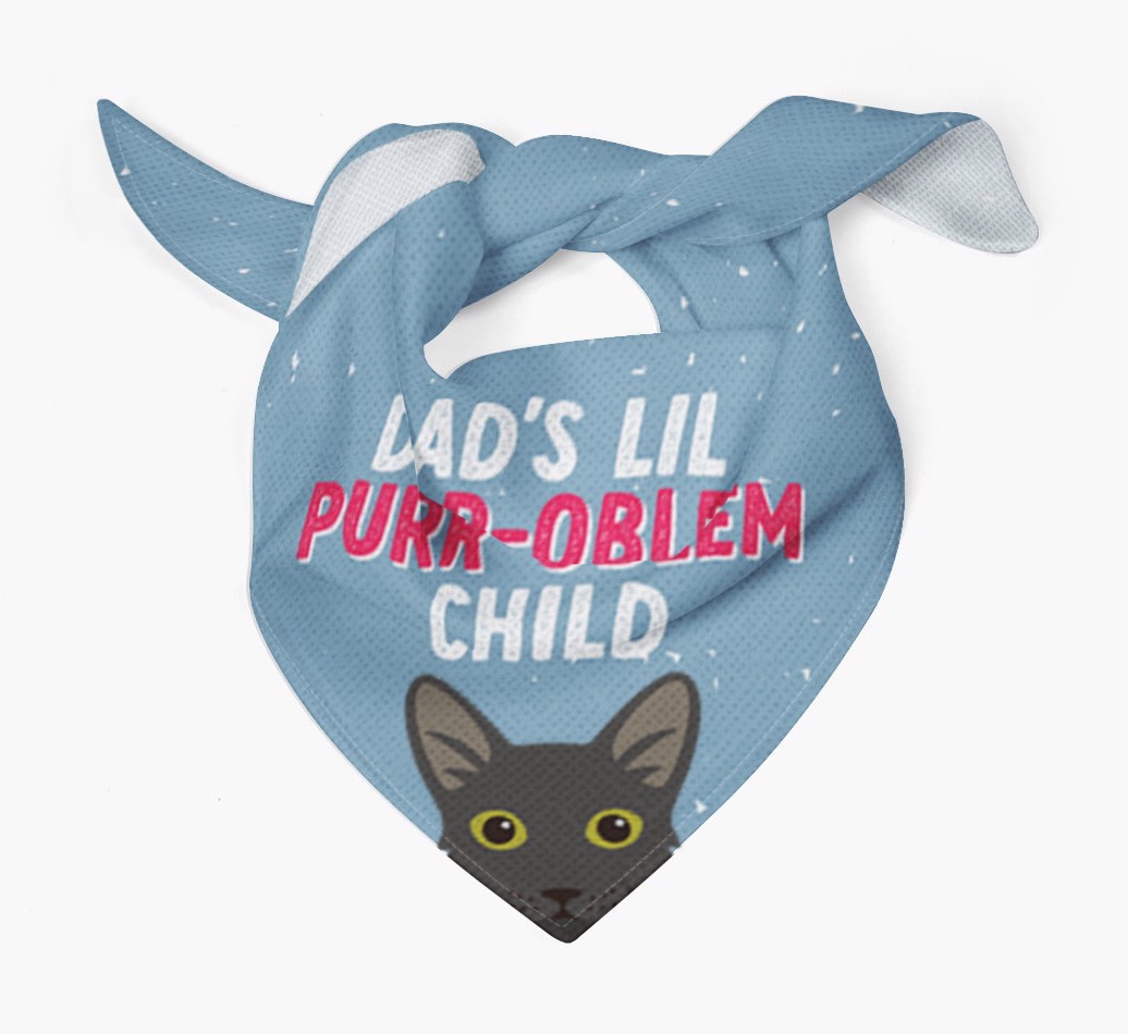 Dad's Purr-oblem Child: Personalised {breedCommonName} Bandana