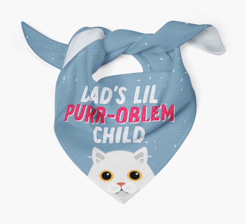 Dad's Purr-oblem Child: Personalised {breedCommonName} Bandana