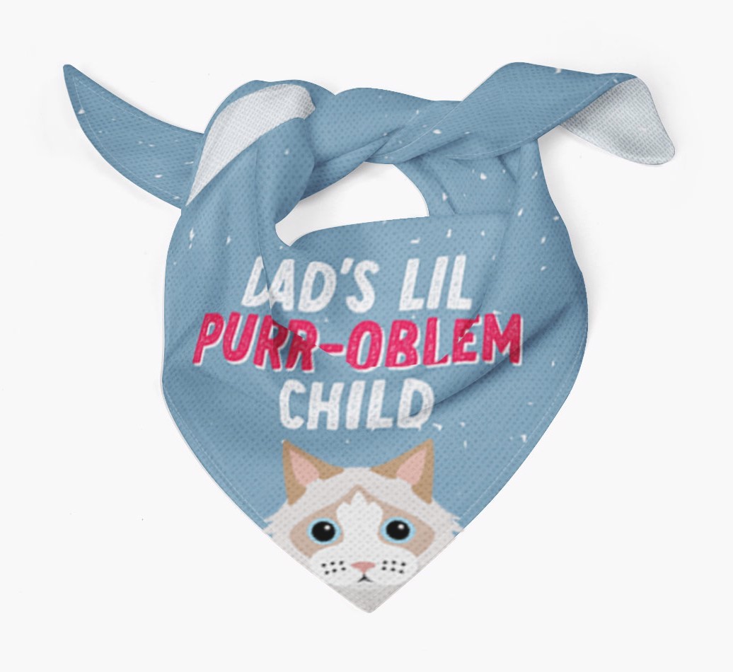 Dad's Purr-oblem Child: Personalised {breedCommonName} Bandana