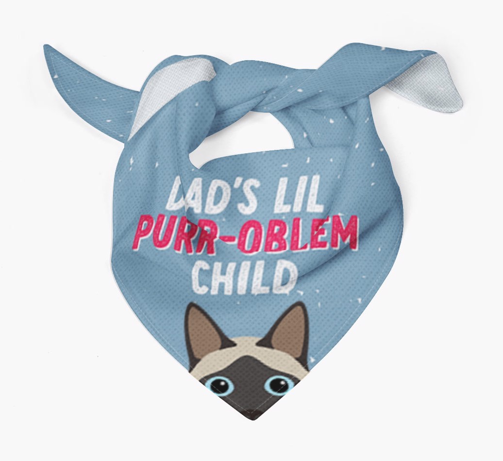Dad's Purr-oblem Child: Personalised {breedCommonName} Bandana
