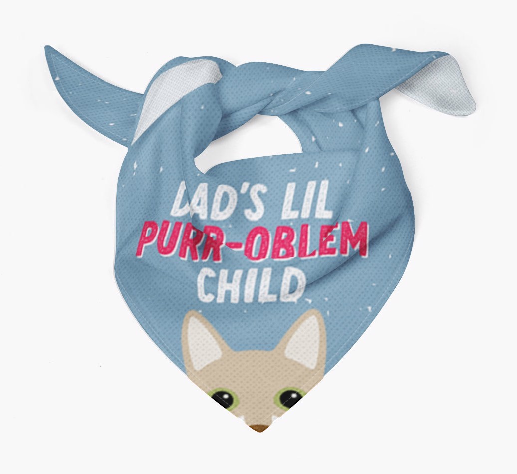 Dad's Purr-oblem Child: Personalised {breedCommonName} Bandana