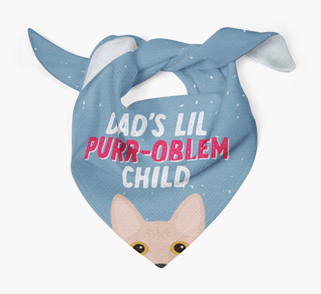 Dad's Purr-oblem Child: Personalised {breedCommonName} Bandana