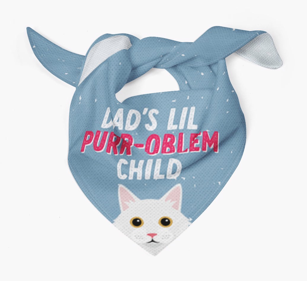 Dad's Purr-oblem Child: Personalised {breedCommonName} Bandana