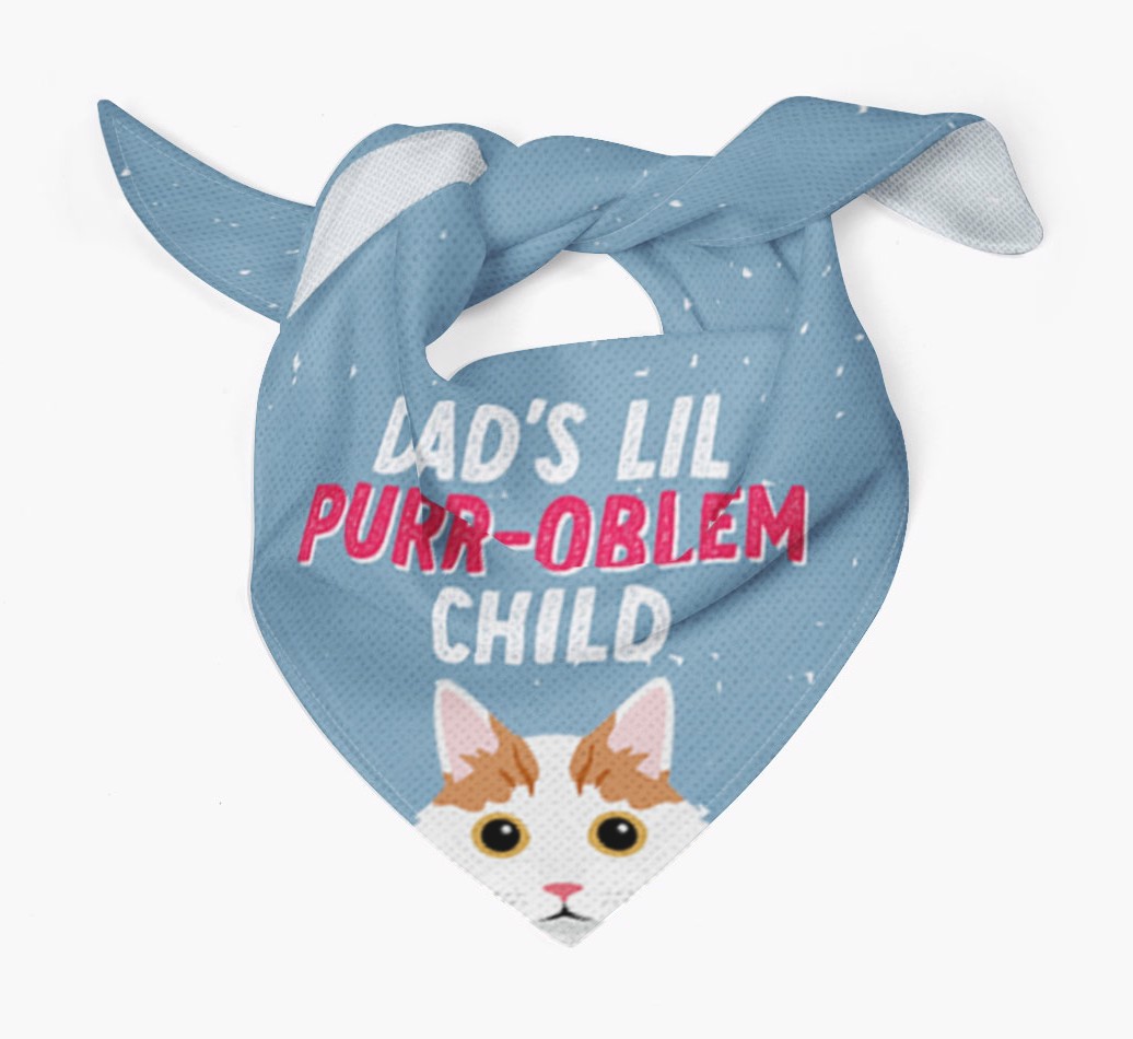 Dad's Purr-oblem Child: Personalised {breedCommonName} Bandana